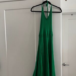 Elegant Green Halter Dress